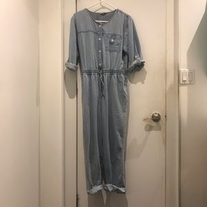 Long Sleeve Denim Jumpsuit